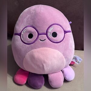 Kellytoy Beula the Octopus Back to School Glasses Squishmallow Plush Stuffed Toy